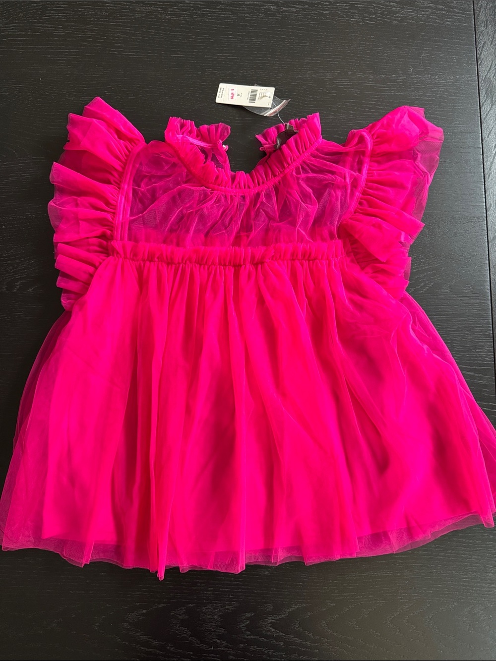 Sunday in Brooklyn Hot Pink Ruffled Tulle Top
